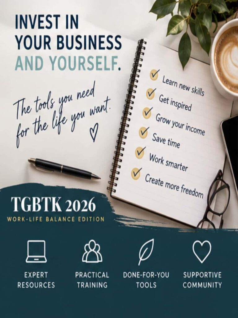 The Genius Blogger’s Toolkit 2026 with an invest in yourself message