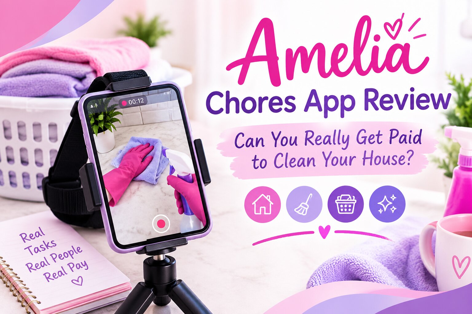 Amelia chores app review and how to earn money doing household tasks
