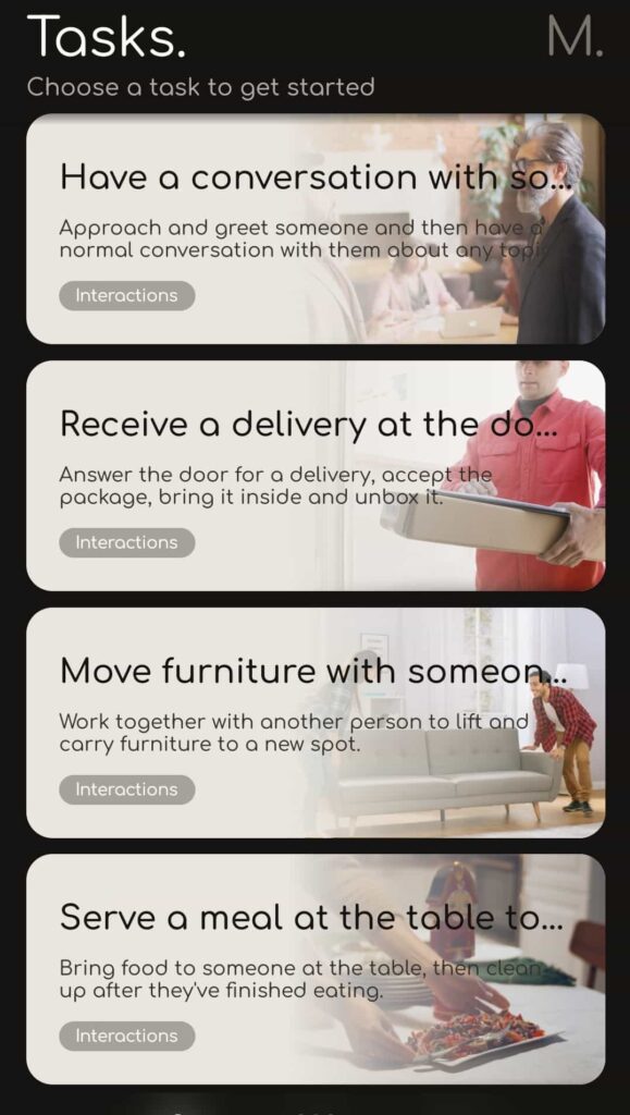 Amelia tasks to get started screen